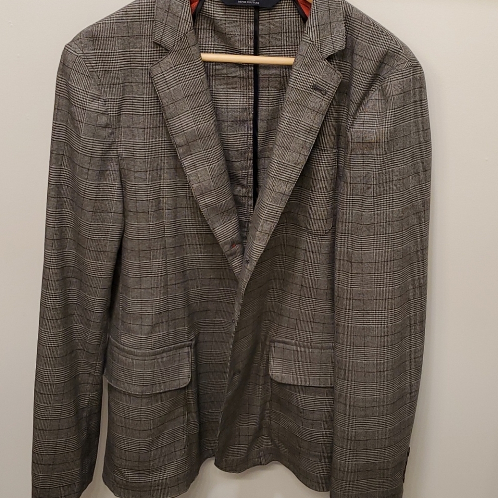 Zara Denim Couture plaid blazer